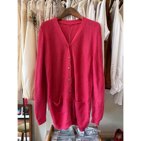 pink knit cardigan