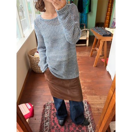made in England brown leather skirt
