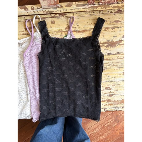 black lace camisole