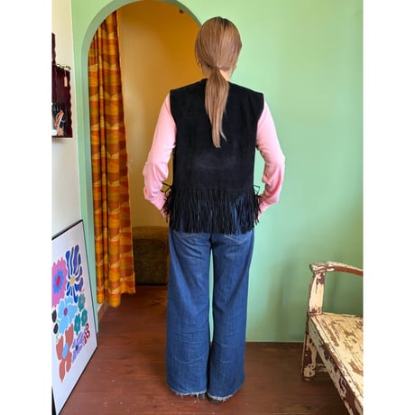 made in Italy embroidery fringe vest