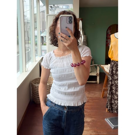 shirring design tops