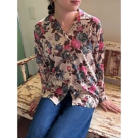 made in USA floral poly shirt