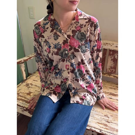 made in USA floral poly shirt