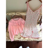 made in W.germany pink frill cardigan
