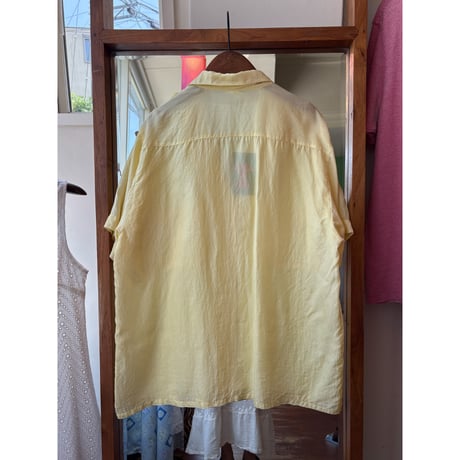 lemon yellow silk shirt