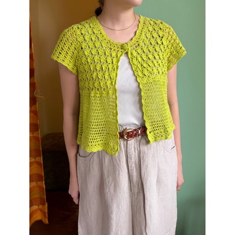 crochet French sleeve cardigan