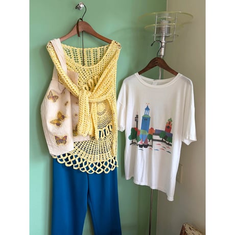 yellow crochet tops