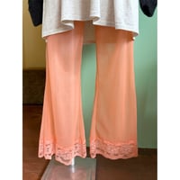 see-through flare pants