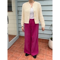 cable short cardigan