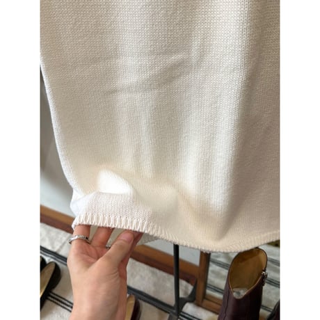 made in USA white  knit pencil skirt