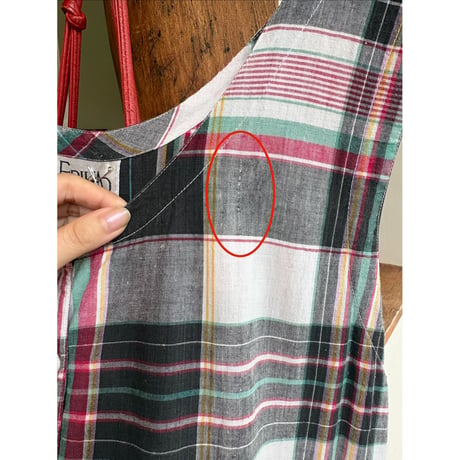 made in India check pattern sleeve less dress