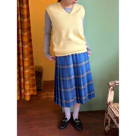 made in Scotland check pattern pleats skirt