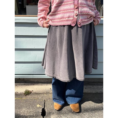 gray velour midi skirt
