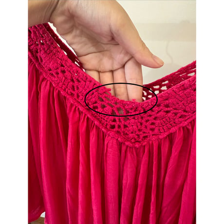 fuchsia pink crochet dress