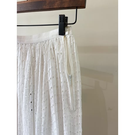 cutwork design midi skirt