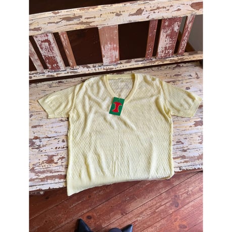 yellow s/s knit tops