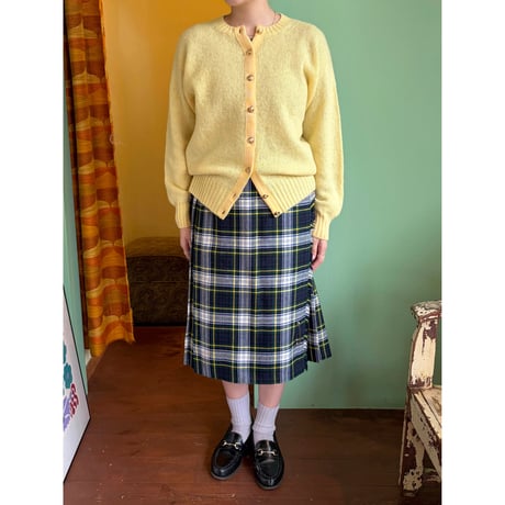 wool lemon yellow knit cardigan
