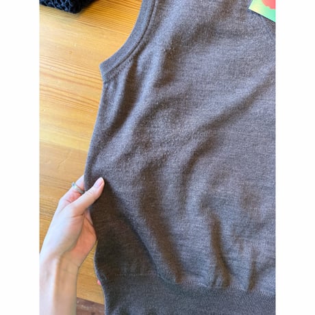 brown knit vest