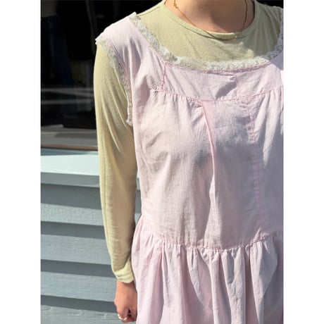 baby pink sleeveless midi dress
