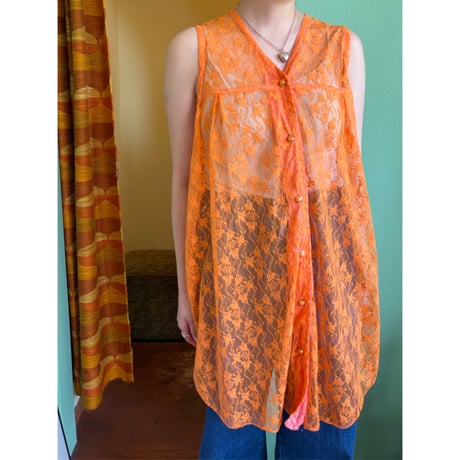orange all lace tops