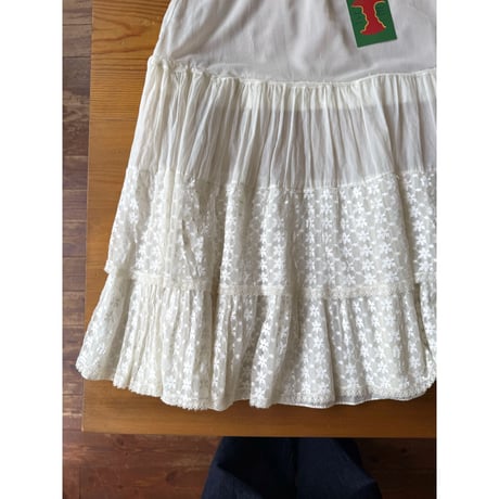 see-through lace midi skirt