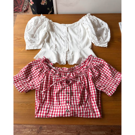 gingham check blouse
