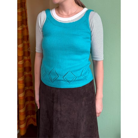 turquoise blue knit tops