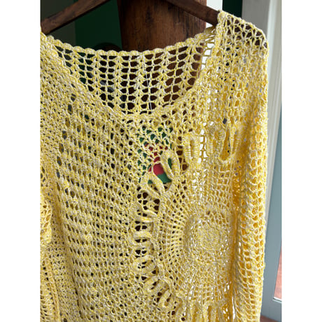 yellow crochet tops