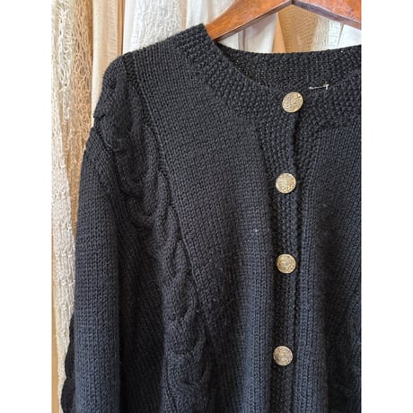 black knit cardigan
