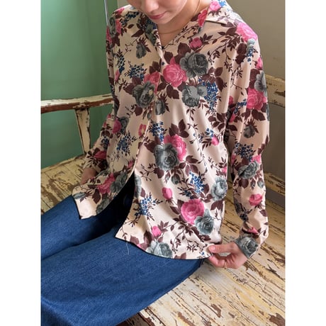 made in USA floral poly shirt