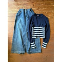 denim long skirt