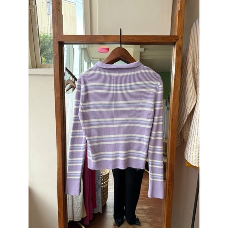 border knit polo tops