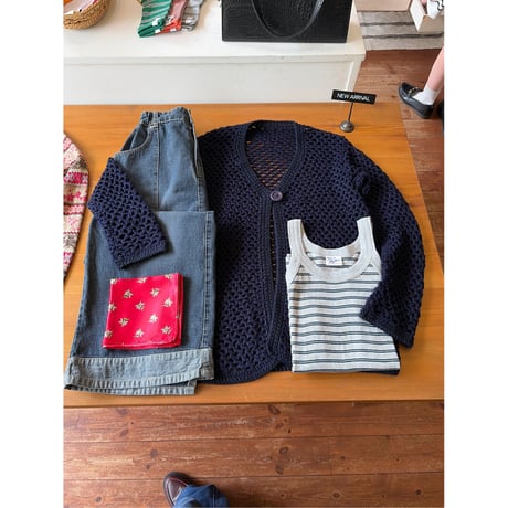 navy knit cardigan