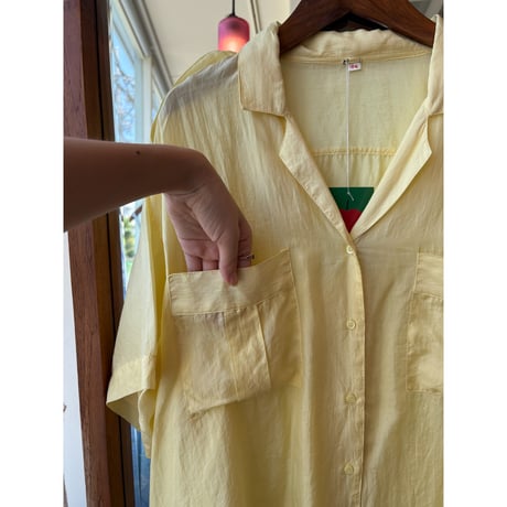 lemon yellow silk shirt