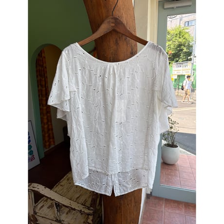 made in Italy cutwork lace blouse