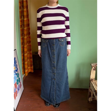 purple border sweater