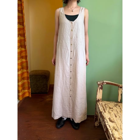 linen sleeveless long dress