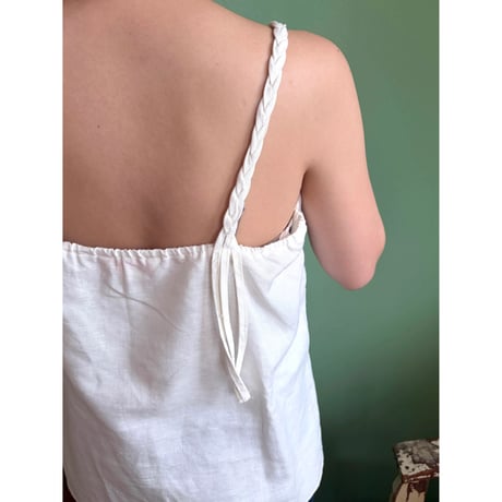 beads embroidery linen camisole