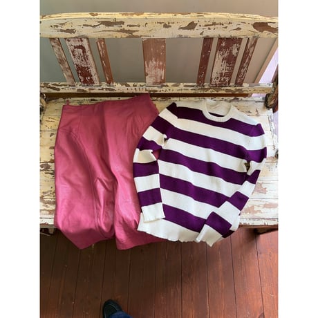 purple border sweater