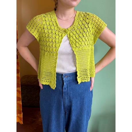 crochet French sleeve cardigan