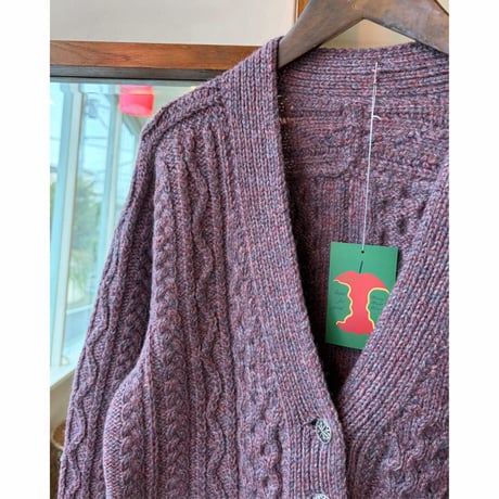 purple melange Tyrolean cardigan