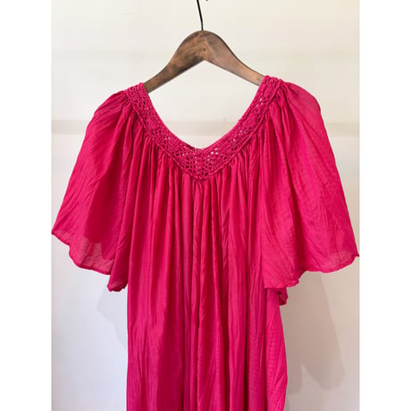 fuchsia pink crochet dress
