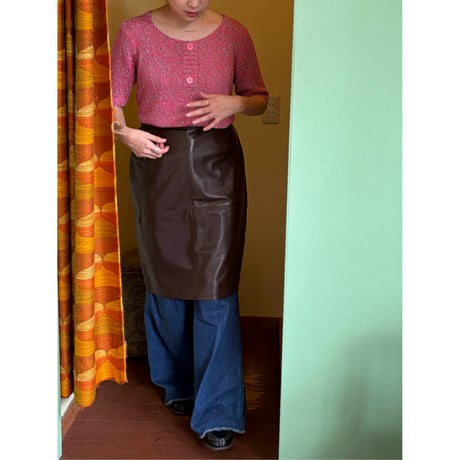 melange pink knit tops