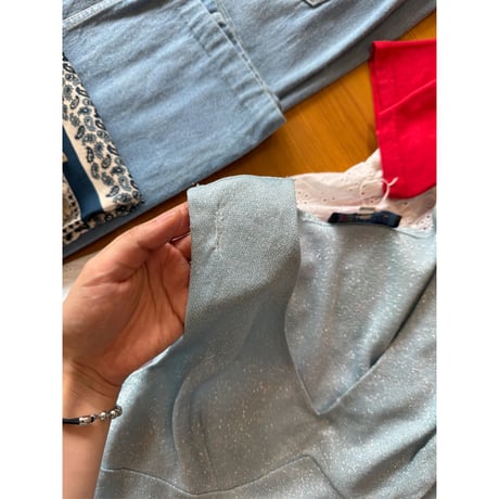 ice blue glitter tops 　⚪️
