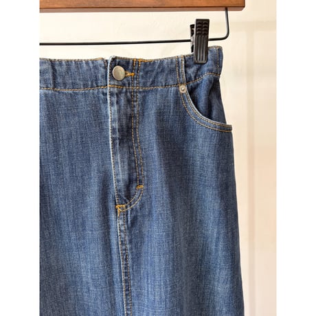 denim long skirt