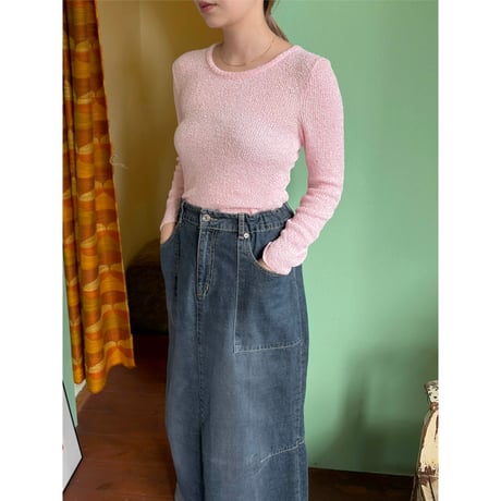baby pink knit tops