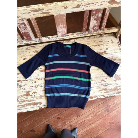 border knit s/s tops