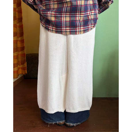made in USA white  knit pencil skirt