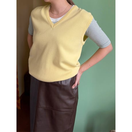made in Italy lemon yellow knit vest