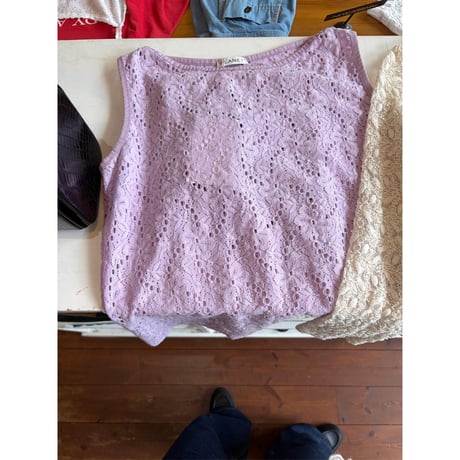 made in UK lavender all lace tops